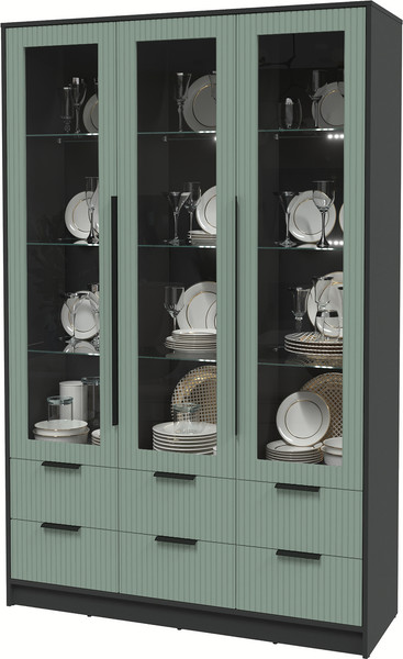 Шкаф с витриной Интерлиния Концепт Лайн КТ-ШВ3 с подсветкой