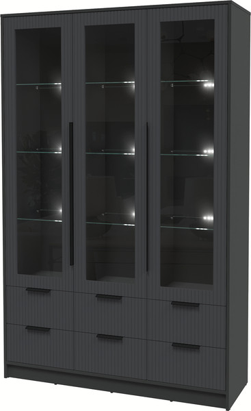 Шкаф с витриной Интерлиния Концепт Лайн КТ-ШВ3 с подсветкой - фото