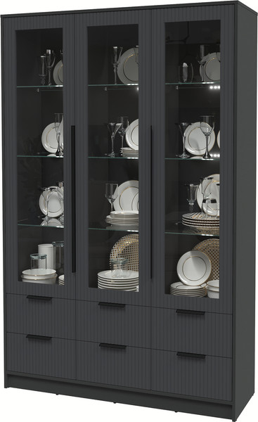 Шкаф с витриной Интерлиния Концепт Лайн КТ-ШВ3 с подсветкой