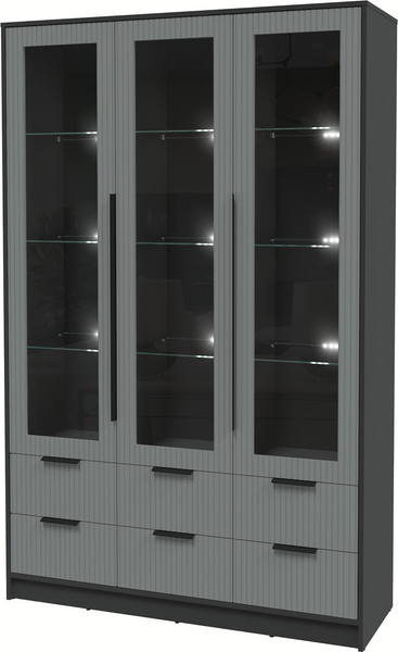 Шкаф с витриной Интерлиния Концепт Лайн КТ-ШВ3 с подсветкой - фото