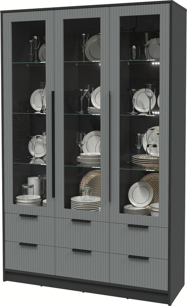 Шкаф с витриной Интерлиния Концепт Лайн КТ-ШВ3 с подсветкой