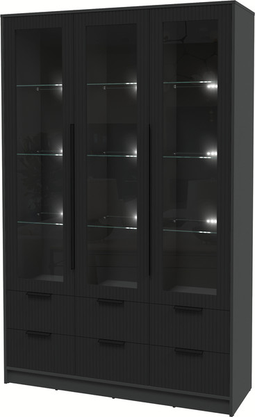 Шкаф с витриной Интерлиния Концепт Лайн КТ-ШВ3 с подсветкой - фото