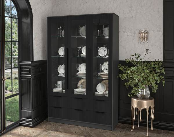 Шкаф с витриной Интерлиния Концепт Лайн КТ-ШВ3 с подсветкой