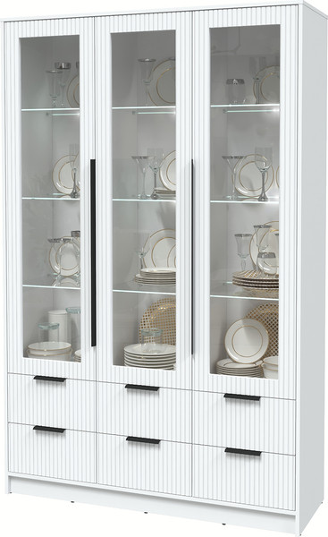 Шкаф с витриной Интерлиния Концепт Лайн КТ-ШВ3 с подсветкой