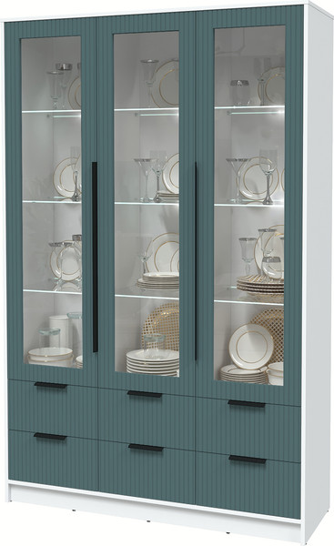 Шкаф с витриной Интерлиния Концепт Лайн КТ-ШВ3 с подсветкой