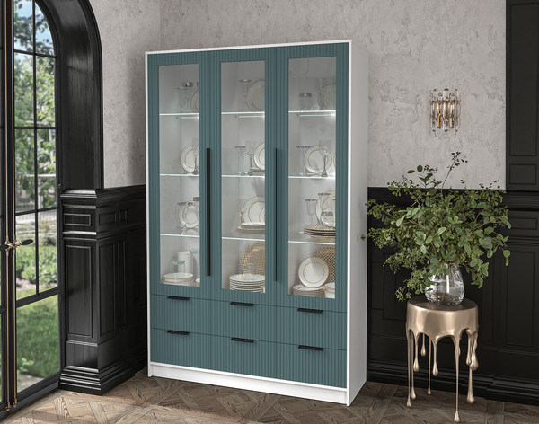 Шкаф с витриной Интерлиния Концепт Лайн КТ-ШВ3 с подсветкой