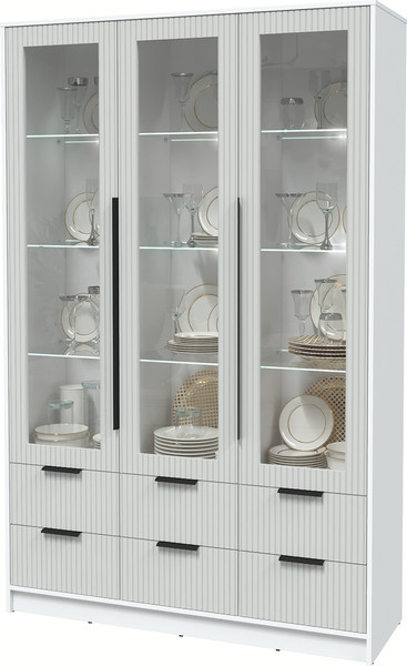 Шкаф с витриной Интерлиния Концепт Лайн КТ-ШВ3 с подсветкой