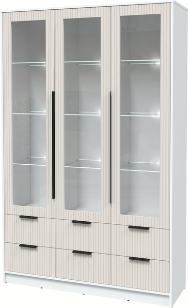 Шкаф с витриной Интерлиния Концепт Лайн КТ-ШВ3 с подсветкой - фото