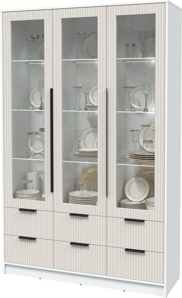 Шкаф с витриной Интерлиния Концепт Лайн КТ-ШВ3 с подсветкой