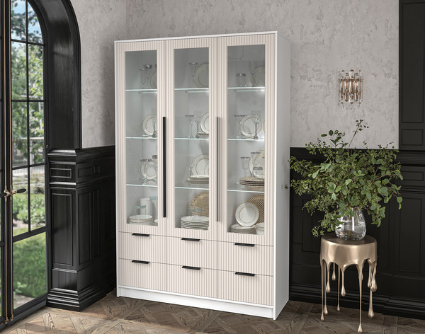 Шкаф с витриной Интерлиния Концепт Лайн КТ-ШВ3 с подсветкой