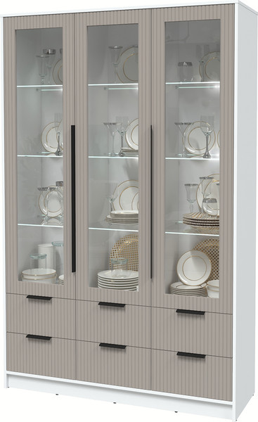 Шкаф с витриной Интерлиния Концепт Лайн КТ-ШВ3 с подсветкой