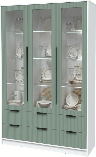 Шкаф с витриной Интерлиния Концепт Лайн КТ-ШВ3 с подсветкой