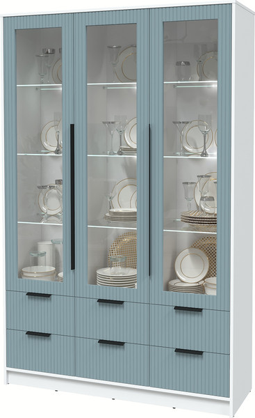 Шкаф с витриной Интерлиния Концепт Лайн КТ-ШВ3 с подсветкой