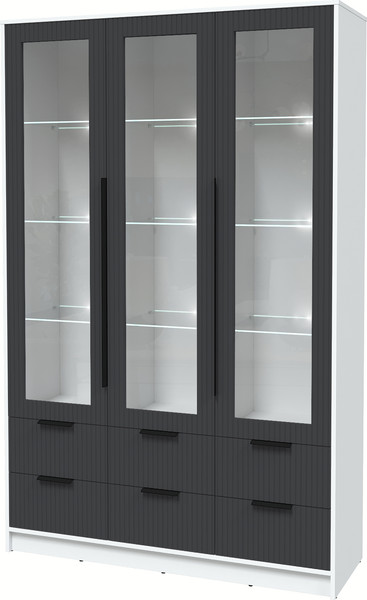 Шкаф с витриной Интерлиния Концепт Лайн КТ-ШВ3 с подсветкой - фото
