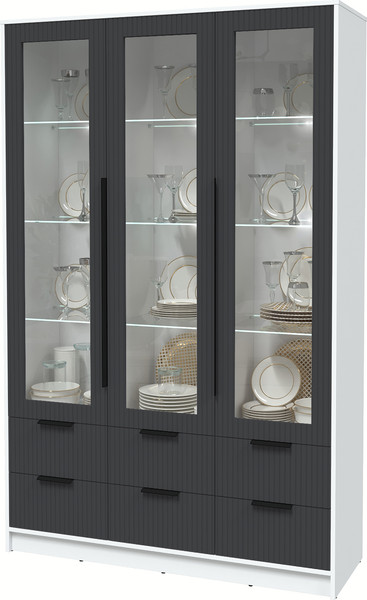 Шкаф с витриной Интерлиния Концепт Лайн КТ-ШВ3 с подсветкой