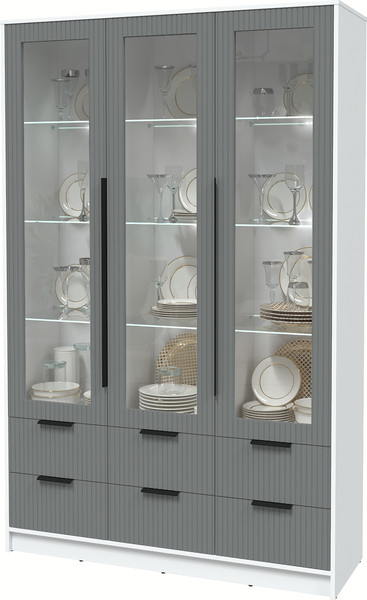 Шкаф с витриной Интерлиния Концепт Лайн КТ-ШВ3 с подсветкой