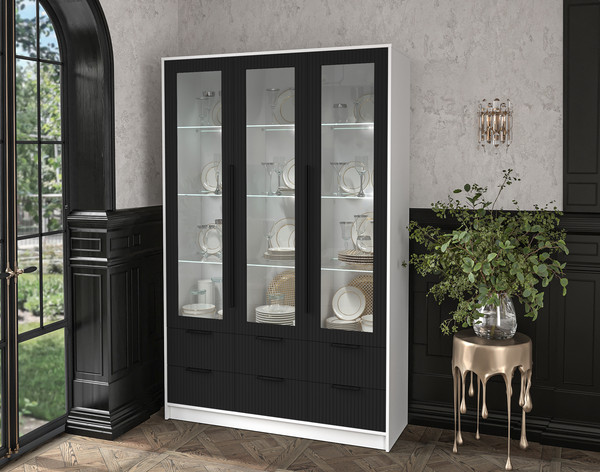 Шкаф с витриной Интерлиния Концепт Лайн КТ-ШВ3 с подсветкой