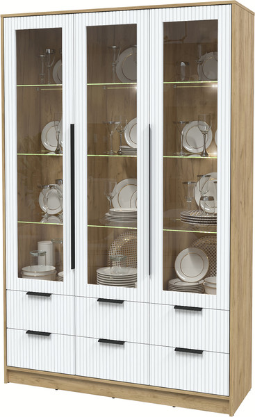 Шкаф с витриной Интерлиния Концепт Лайн КТ-ШВ3 с подсветкой