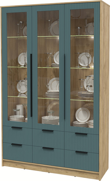 Шкаф с витриной Интерлиния Концепт Лайн КТ-ШВ3 с подсветкой