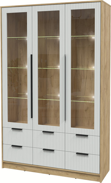 Шкаф с витриной Интерлиния Концепт Лайн КТ-ШВ3 с подсветкой - фото