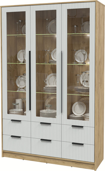 Шкаф с витриной Интерлиния Концепт Лайн КТ-ШВ3 с подсветкой