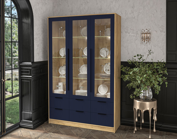 Шкаф с витриной Интерлиния Концепт Лайн КТ-ШВ3 с подсветкой