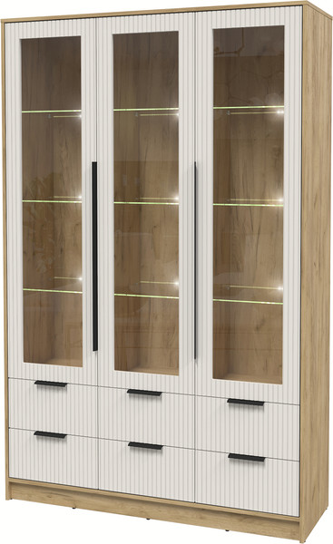 Шкаф с витриной Интерлиния Концепт Лайн КТ-ШВ3 с подсветкой - фото