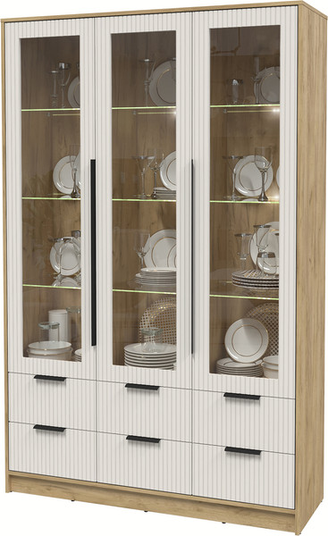 Шкаф с витриной Интерлиния Концепт Лайн КТ-ШВ3 с подсветкой