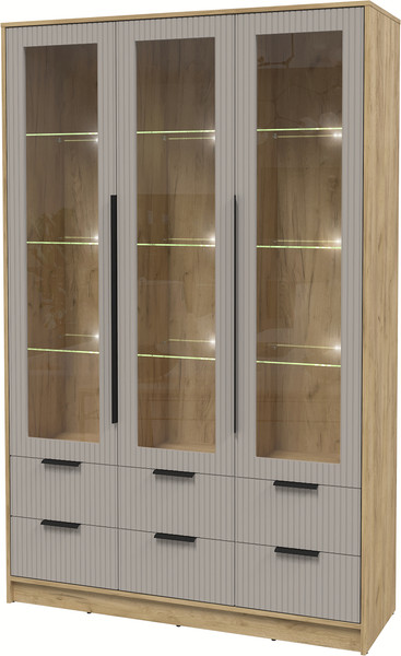 Шкаф с витриной Интерлиния Концепт Лайн КТ-ШВ3 с подсветкой - фото