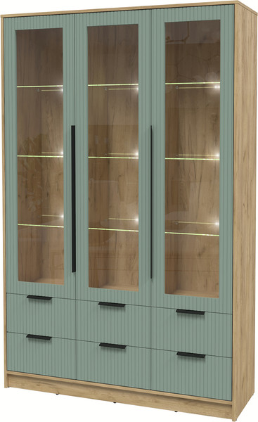 Шкаф с витриной Интерлиния Концепт Лайн КТ-ШВ3 с подсветкой - фото