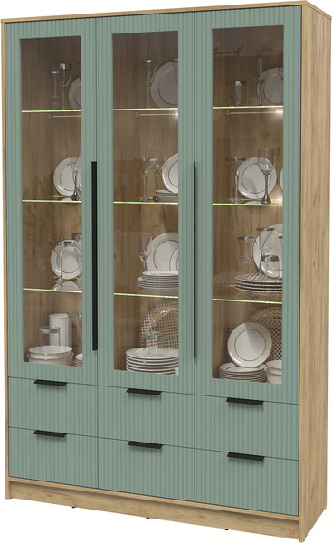 Шкаф с витриной Интерлиния Концепт Лайн КТ-ШВ3 с подсветкой