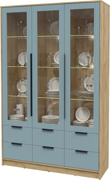 Шкаф с витриной Интерлиния Концепт Лайн КТ-ШВ3 с подсветкой