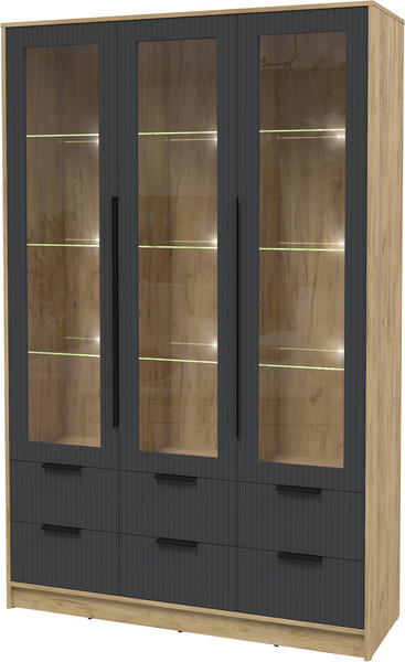 Шкаф с витриной Интерлиния Концепт Лайн КТ-ШВ3 с подсветкой - фото