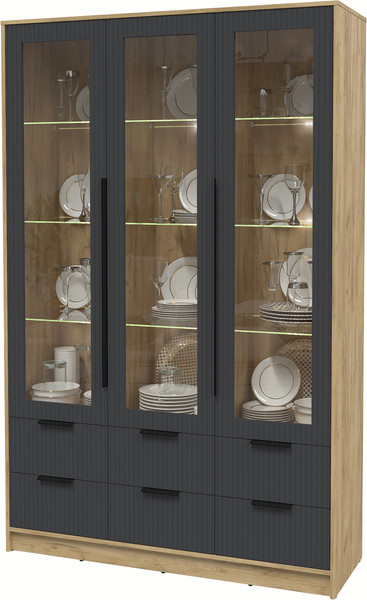 Шкаф с витриной Интерлиния Концепт Лайн КТ-ШВ3 с подсветкой