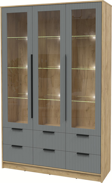 Шкаф с витриной Интерлиния Концепт Лайн КТ-ШВ3 с подсветкой - фото