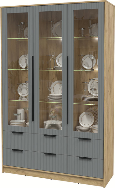 Шкаф с витриной Интерлиния Концепт Лайн КТ-ШВ3 с подсветкой