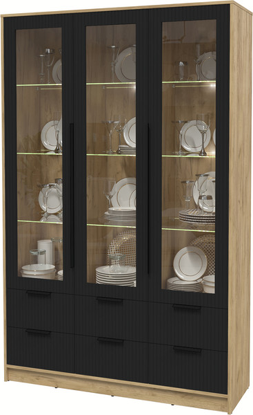 Шкаф с витриной Интерлиния Концепт Лайн КТ-ШВ3 с подсветкой