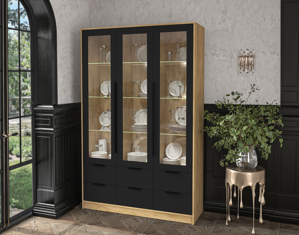 Шкаф с витриной Интерлиния Концепт Лайн КТ-ШВ3 с подсветкой