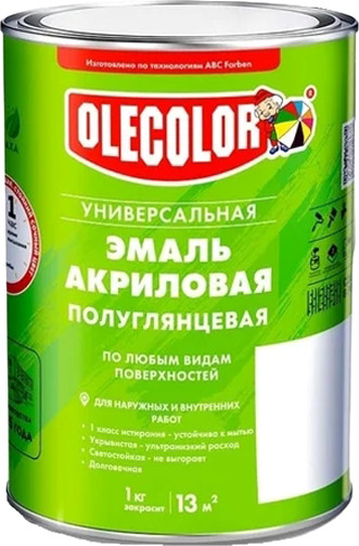 Эмаль Olecolor Акриловая универсальная полуглянцевая - фото