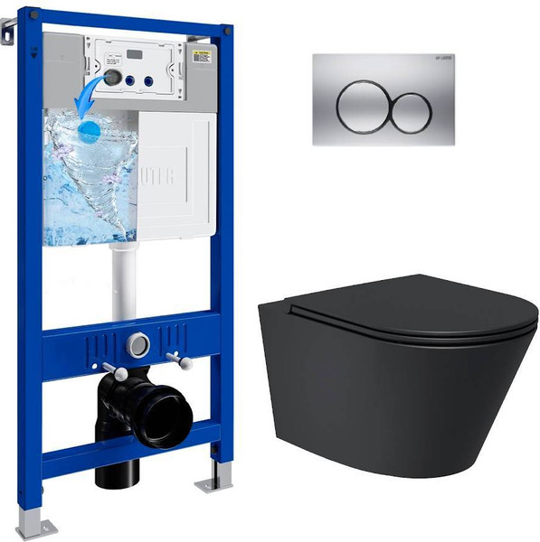 Унитаз подвесной с инсталляцией Lauter Longer 2110822B + 21901002 - фото