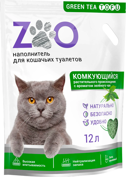 Наполнитель для туалета Zoo Cat Litter Зелёный чай - фото