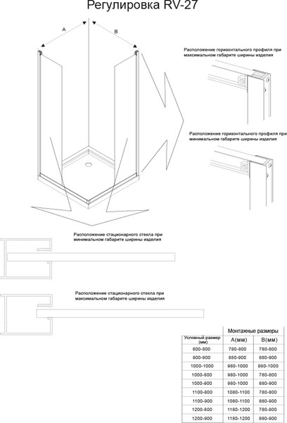 Душевой уголок Veconi 120x80x190 / RV27CH-12080-02-C8