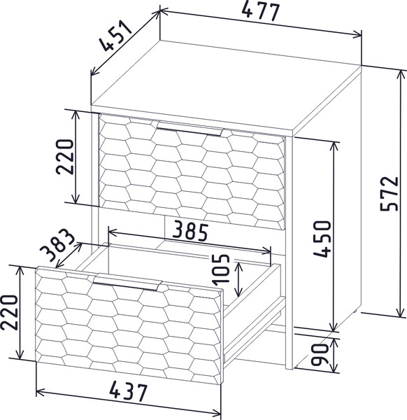 Прикроватная тумба Интерлиния Концепт Зодиак КТ-ТК1-57