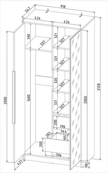 Шкаф Интерлиния Концепт Зодиак КТ-Ш2з