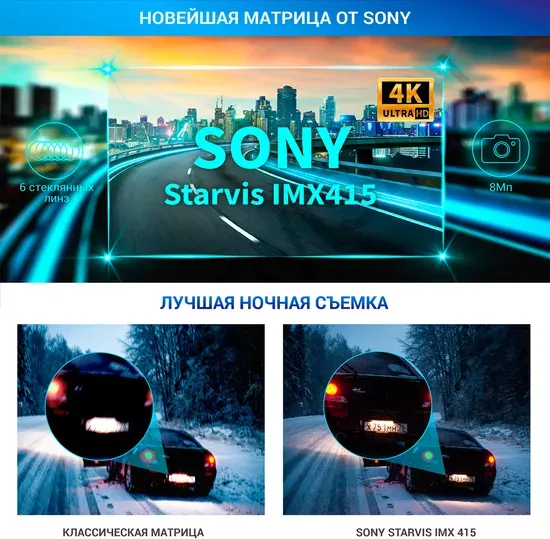 Автомобильный видеорегистратор TrendVision Hybrid Signature Real 4K
