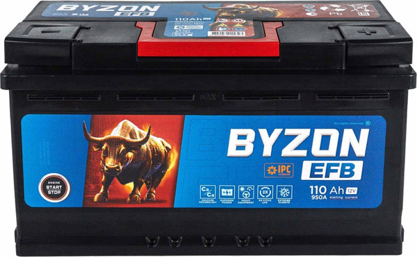 Автомобильный аккумулятор BYZON EFB R+ / BYZ1100F - фото