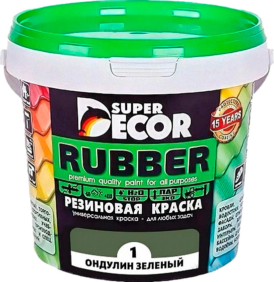 Краска Super Decor Резиновая №01 Ондулин зеленый - фото