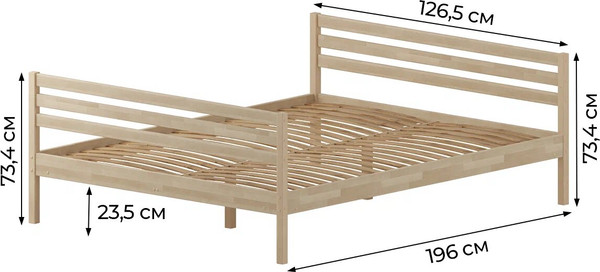 Полуторная кровать Домаклево Лето 120x190+Н2+Н2