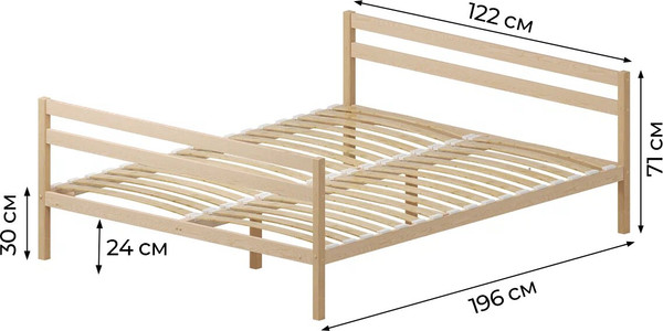 Полуторная кровать Домаклево Акация 120x190+С1+С1