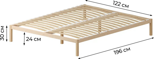 Полуторная кровать Домаклево Акация 120x190+С2+С2